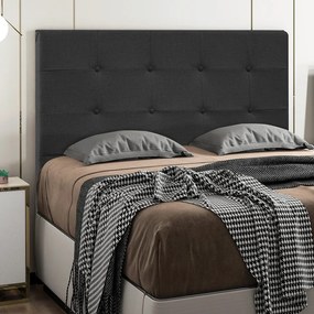 Cabeceira Safira Para Cama Box King 195 cm Linho - D'Rossi - Cinza