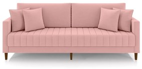 Sofá Living Decorativo Hamburgo 2 Lugares 156cm com Almofadas Pés em Madeira Veludo Rosê G33 - Gran Belo