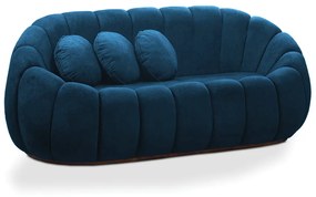 Sofá 2 Lugares Orgânico para Sala Cloud Bouclê Azul Marinho E03 - D'Rossi