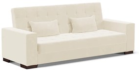Sofá Cama Casal 3 Lugares 210cm Lisboa Veludo D03 - D'Rossi - Bege