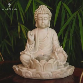 Porta-vela Buda em Marmorite