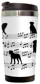 Copo Térmico 500ml Inox Branco Cachorro Musical