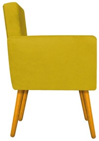 kit 02 Poltronas Beatriz Palito Mel Suede Amarelo - ADJ Decor