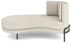 Chaise Longue Divã 164cm Braço Direito Logus D06 Bouclê Bege - Mpozena