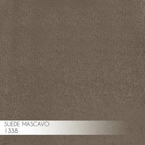 Banqueta Decorativa Rubel Base Bronze Suede Cappuccino G41 - Gran Belo