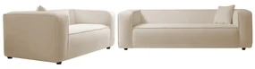 Kit Sofá 2 Lugares 160cm e Poltrona Decorativa Escritório Orgânico Cecília Linho - ADJ Decor
