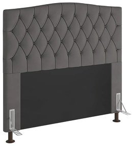 Cabeceira Greta Para Cama Box King 195 cm Suede - D'Rossi - Grafite