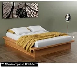 Cama Casal Queen em Madeira 100% MDF TW22 Freijó - Dalla Costa