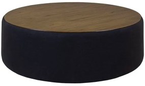 Mesa de Centro Logan Tampo Nogueira Base Tecido Eco Azul - 67814 Sun House