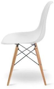 Cadeira para Sala de Jantar Eiffel Eames Branco Base Madeira - D'Rossi