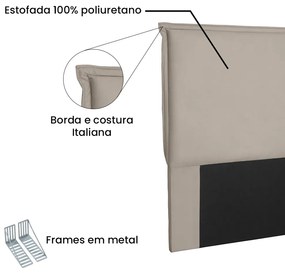 Cabeceira Garden Para Cama Box Casal 140 cm Suede - D'Rossi - Bege