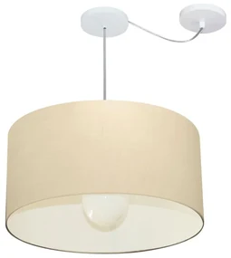 Lustre Pendente Cilíndrico Com Desvio Bege MJ-4233 Para Mesa de Jantar e Estar