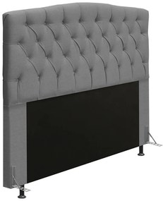 Cabeceira Greta Para Cama Box King 195 cm Linho - D'Rossi - Cinza