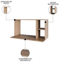 Suporte Micro-Ondas Forno Armário Aéreo 80cm 2 Prateleiras Maya M24 Fr