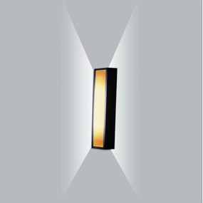 Arandela Puch Retangular Interna 1Xpci Led 5W 15X5X5Cm | Usina 5745/15 (PT / FN-F - Preto Texturizado / Fendi Fosco, 220V)