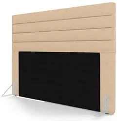 Cabeceira Cama Box Casal 140cm Rubi W01 Linho Bege Escuro - Mpozenato