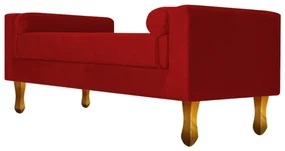 Recamier Félix Queen Size 160cm Suede Vermelho - ADJ Decor