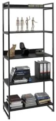 Estante Livreiro Prisma Estilo Industrial 80cm 5 Prateleiras C08 Preto