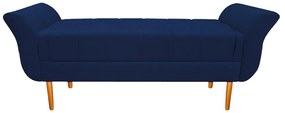 Recamier Estofado Ari 140 cm Casal Suede Azul Marinho - ADJ Decor