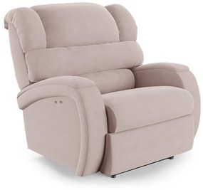 Poltrona do Papai Reclinável Napoli Power Touch Massagem Veludo Rosê FH1 - D'Rossi