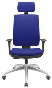 Cadeira Office Brizza Soft Aero Azul RelaxPlax Com Encosto Cabeca Base Aluminio 126cm - 63504 Sun House
