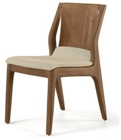 Cadeira Kim Assento Estofado Encosto Tecido Sintético Base Madeira Design by Ibanez Razzera