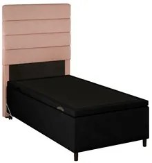 Cabeceira com Base Cama Box Baú Solteiro 88x188cm Hit ID5 Linho Rosê/S