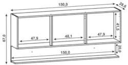 Armário Aéreo 150cm 3 Portas Lina K02 Vanilla/Freijó - Mpozenato