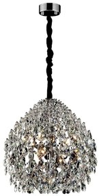 Pendente Cristal Metal Cromado 80cm Glamour