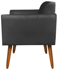 Kit 02 Poltronas Giratória Marisa Suede Base Madeira MM30 D'Rossi - Preto