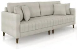 Sofá 2 Lugares Living 156cm Linn k04 Bouclê Bege Escuro - Mpozenato