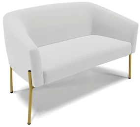 Sofá Namoradeira 2 Lugares Pé de Ferro Dourado Stella Linho D03 - D'Rossi - A05 Cinza