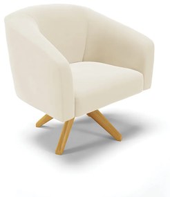 Poltrona Decorativa Giratória MA30 Stella Veludo D03 - D'Rossi - Bege
