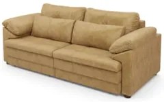 Sofá Retrátil 2 Lugares Para Sala 215cm Dijon Couro Bege S07 - Mpozena