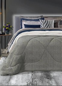 Edredom Plush Sherpa Chevron Casal Slim 1 Peça