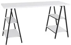 Mesa Escrivaninha Cavalete 150cm Estilo Industrial Prisma C08 Branco C