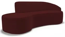 Sofá Living 2 Lugares 180cm Braço Direito Mozart D06 Veludo Vermelho