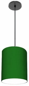 Luminária Pendente Vivare Free Lux Md-4102 Cúpula em Tecido - Verde-Folha - Canola preta e fio preto