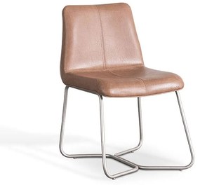 Cadeira Ethiella Estofada Detalhe Costura em Pesponto Base Aço Carbono Pintura Metalizada