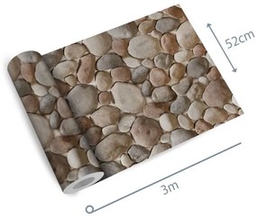 Papel de parede adesivo pedras marrom e cinza