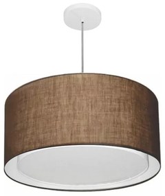 Lustre Pendente Cilíndrico Duplo Vivare Md-4288 Cúpula em Tecido 50x30cm - Bivolt