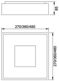Plafon Dona 27X27Cm Led 16,4W Bivolt | Usina 19295/27 (BT - Branco Texturizado, 3000k)