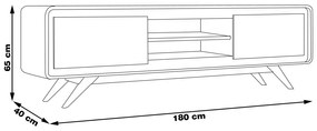 Rack Decorativo 2 Portas Pés de Madeira Maverick Nature/Preto G21 - Gran Belo