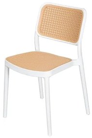 Cadeira Mera Assento e Encosto Palha com Estrutura Polipropileno Branco - 74371 Sun House
