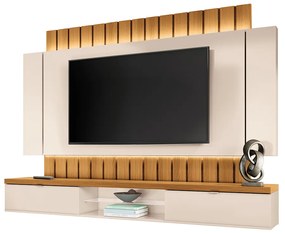 Painel Home Suspenso 2.2 para TV até 70" Sala de Estar Illusion Off White/Cinamomo G26 - HB Móveis