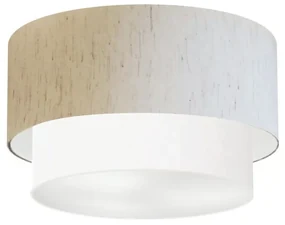 Plafon Para Sala Cilíndrico SL-3045 Cúpula Cor Linho Bege Branco