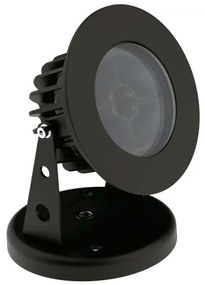 Projetor Aluminio Preto Led 8w 2700k Ip67 Flat Out