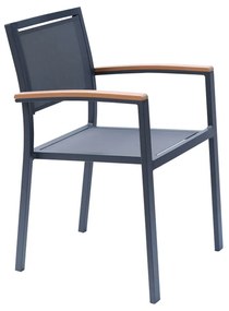 Cadeira Área Externa com Tela Mesh Mangue de Alumínio Grafite G56 - Gran Belo