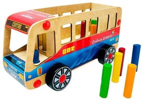 Ônibus de Brinquedo em Madeira Infantil Educativo