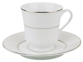 Xícara Chá Com Pires 200Ml Porcelana Schmidt - Dec. Renda Branca 0163